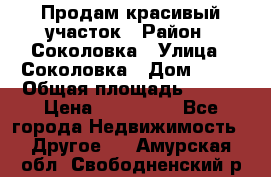 Продам красивый участок › Район ­ Соколовка › Улица ­ Соколовка › Дом ­ 18 › Общая площадь ­ 100 › Цена ­ 300 000 - Все города Недвижимость » Другое   . Амурская обл.,Свободненский р-н